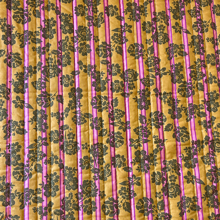 Matelassé coton double face souleo fleur et rayure