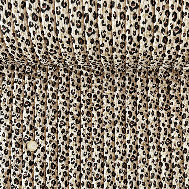 Matelassé coton double gaze noir et léopard