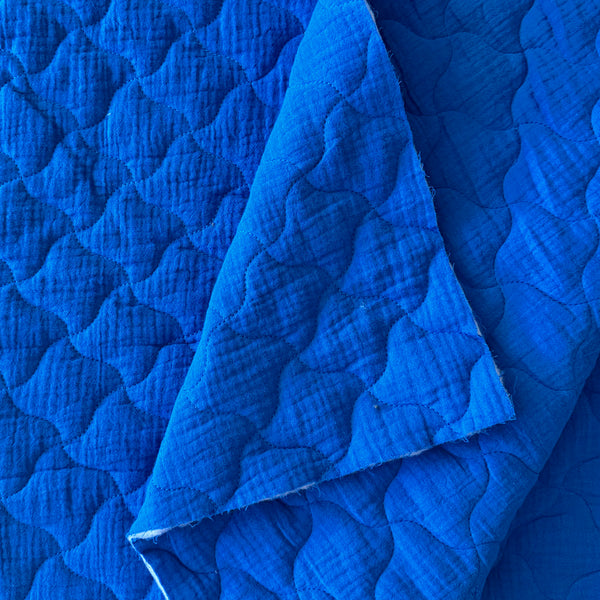 Matelassé double gaze pavé bleu cobalt