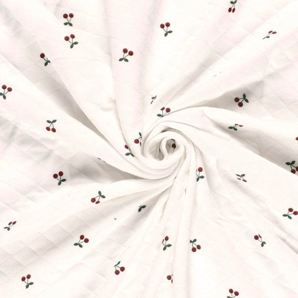 Sweat Matelassé losanges blanc cerise