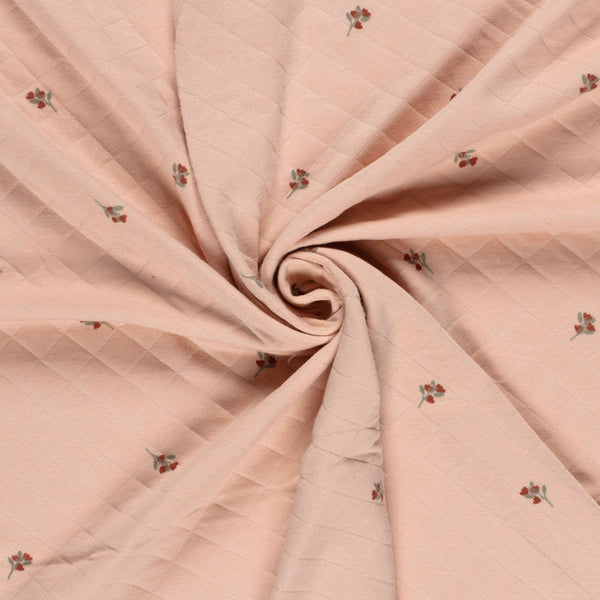 Sweat Matelassé losanges rose petit bouquet