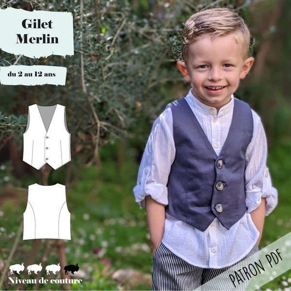 patron gilet de costume enfant