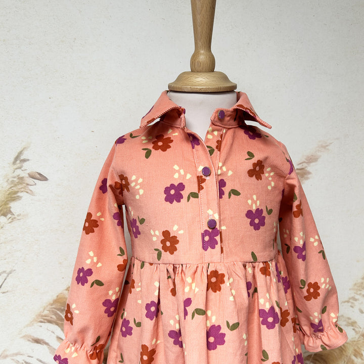 Velours milleraie rouille rose fleur