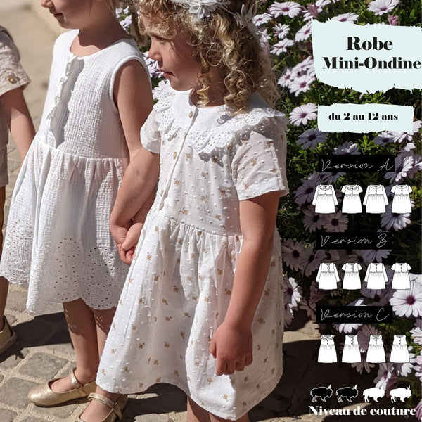 Patron Robe cérémonie Mini-Ondine 2/12 ans