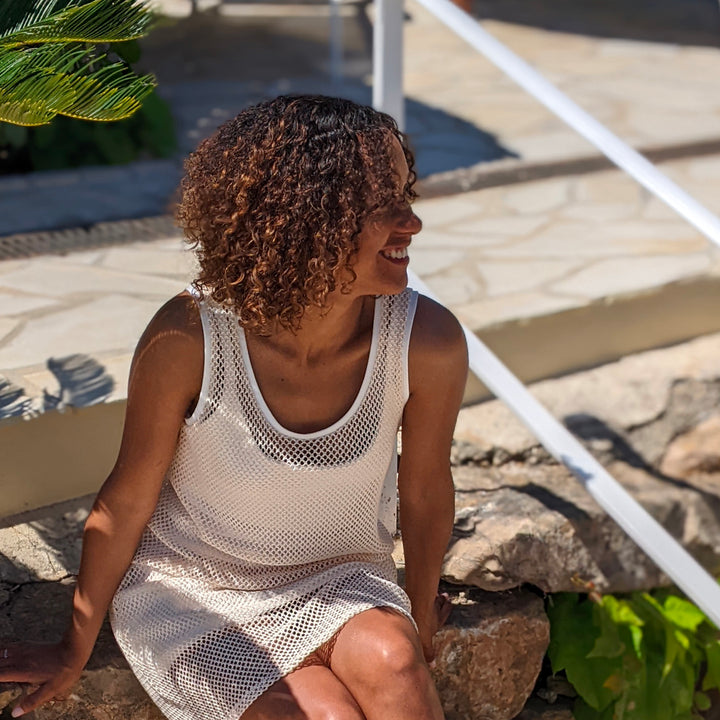 patron robe de plage, robe filet Perle
