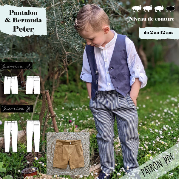 Patron pantalon bermuda enfant cérémonie