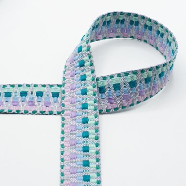 Sangle ethnique 40 mm vert menthe