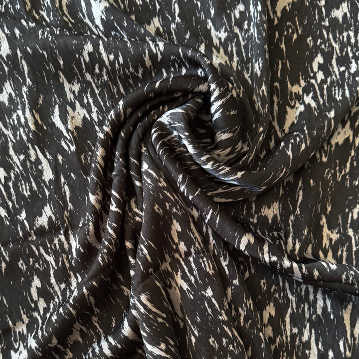 Tissu satiné fondu noir et gris