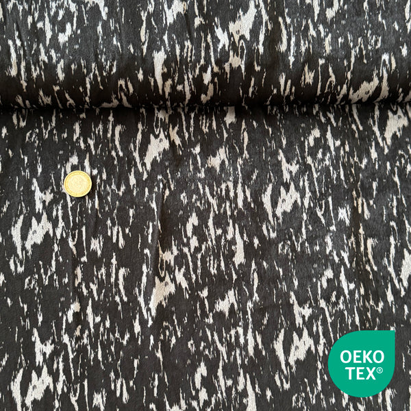 Tissu satiné fondu noir et gris