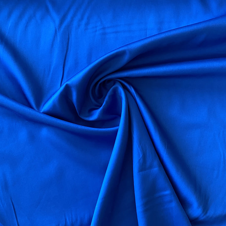 Satin de coton Bleu franc