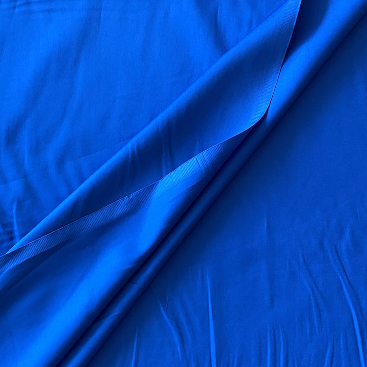 Satin de coton Bleu franc