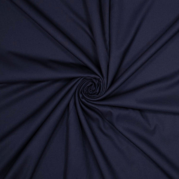 Tissu esprit sergé mélange bambou bleu marine