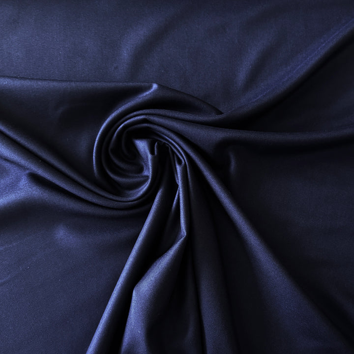 Tissu esprit sergé mélange bambou bleu marine