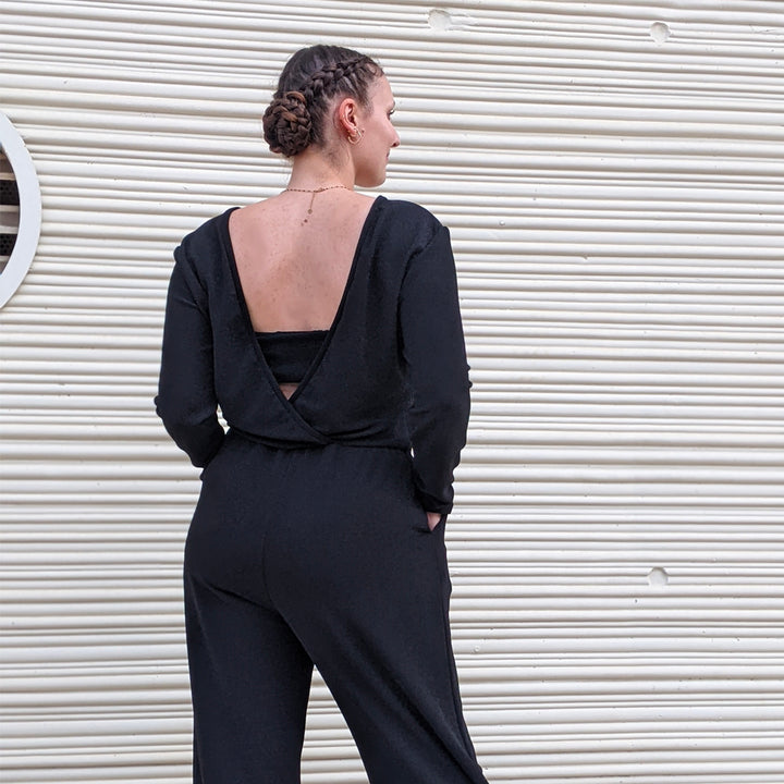 Maille noir paillette ton sur ton