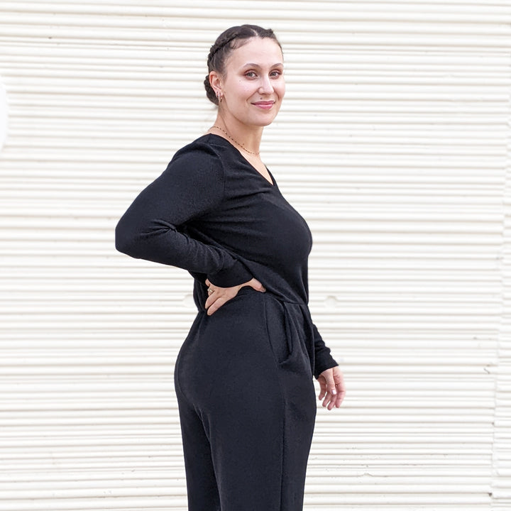 Maille noir paillette ton sur ton