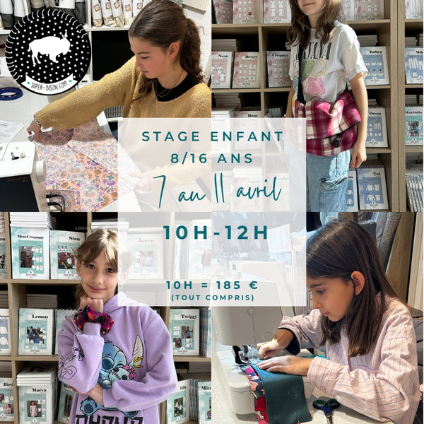 Stage de couture Enfants  (du 07 au 11 avril)