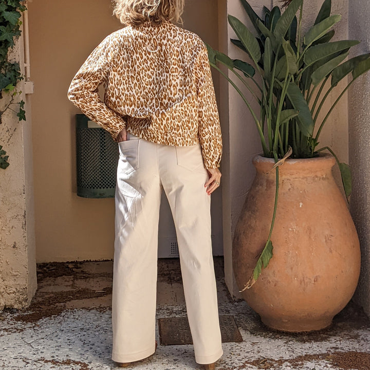 Patron Pantalon taille haute jambe large