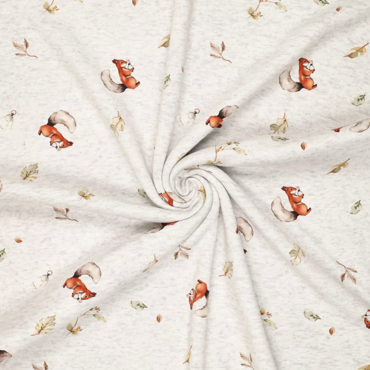 Sweat gratté écru chiné écureuil