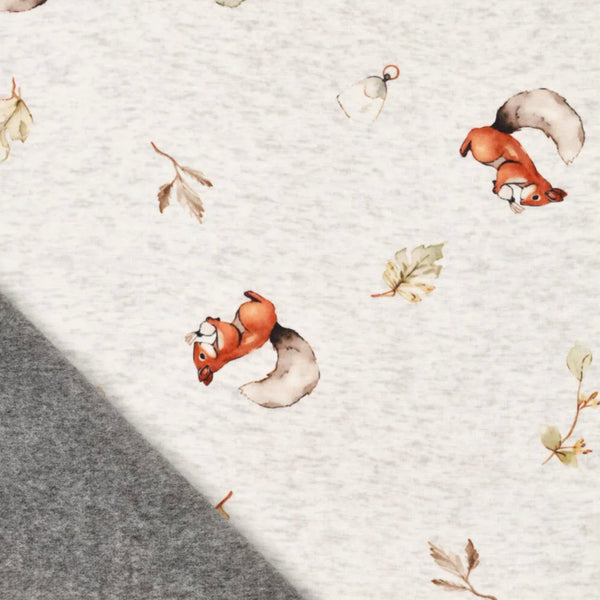 Sweat gratté écru chiné écureuil