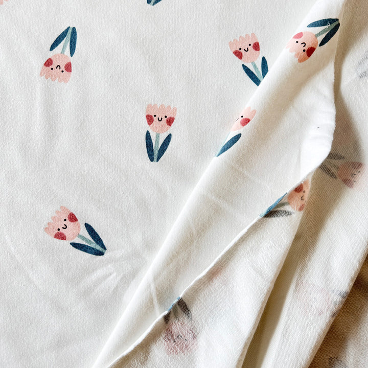 Sweat écru tulipes