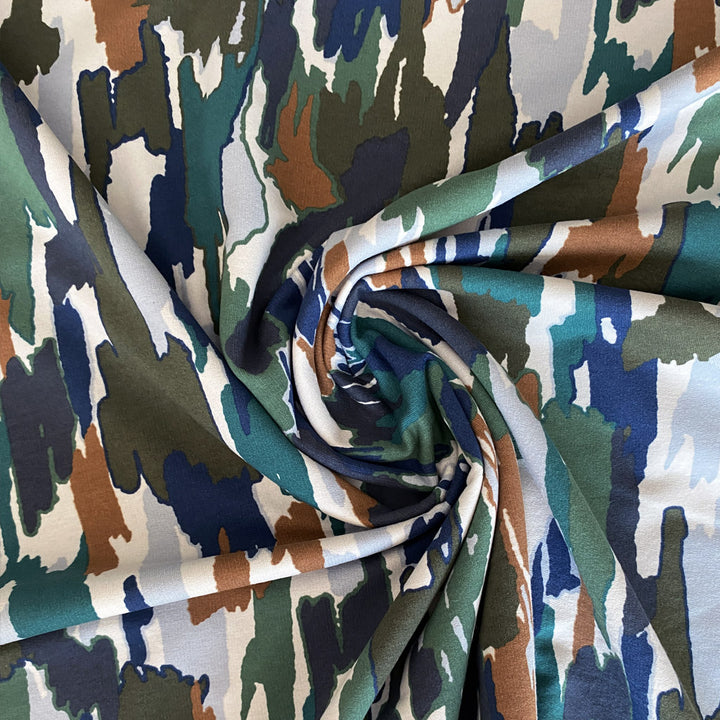 Sweat faux camouflage bleu et vert