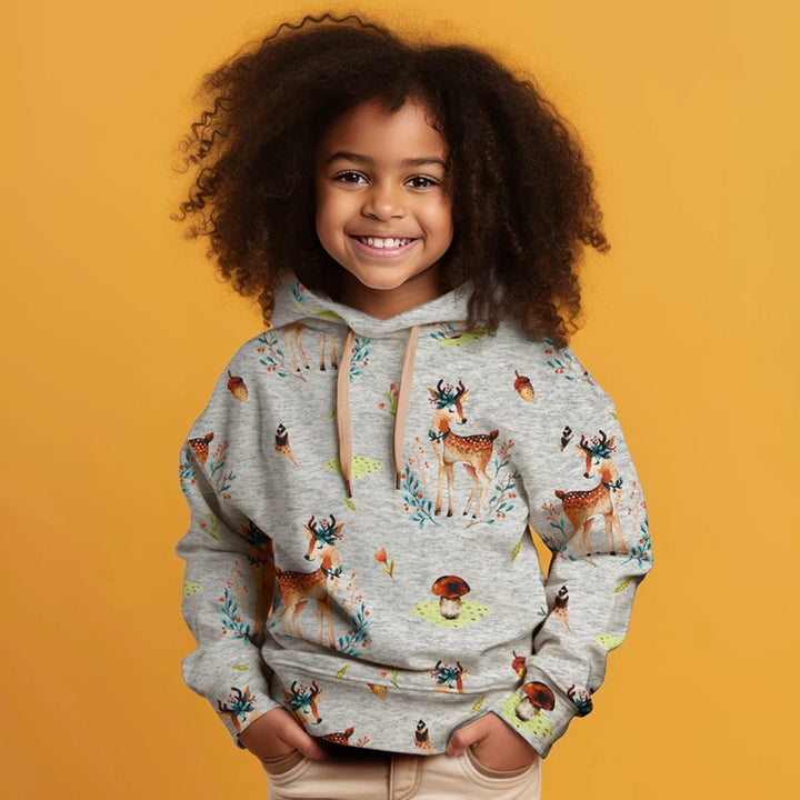 Sweat gratté gris chiné bambi