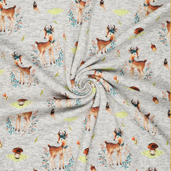 Sweat gratté gris chiné bambi