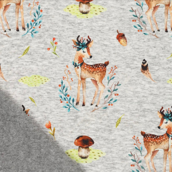 Sweat gratté gris chiné bambi