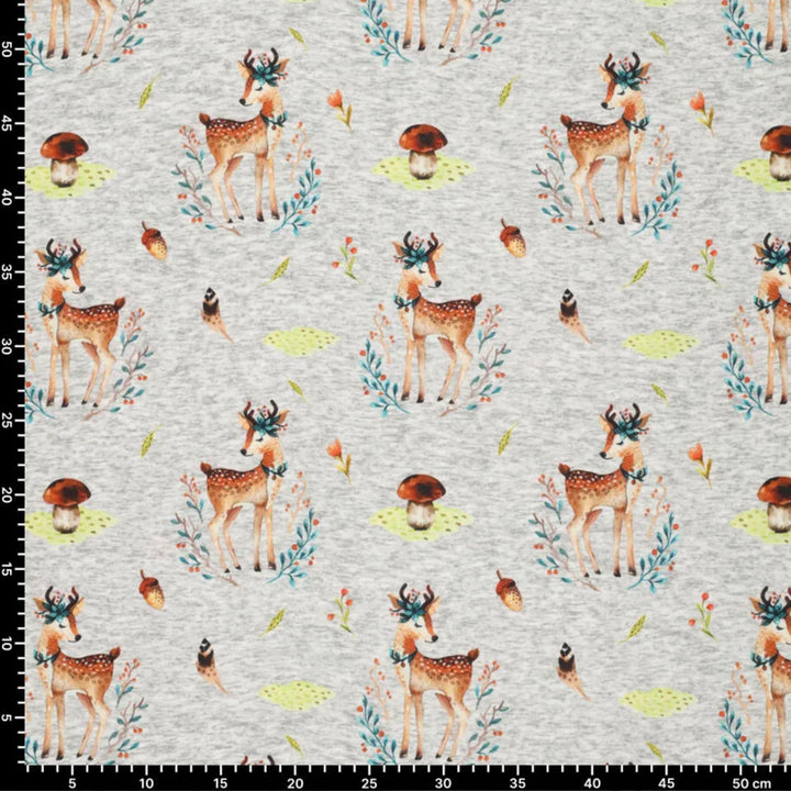 Sweat gratté gris chiné bambi