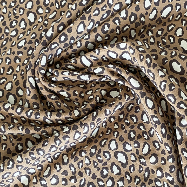 Sweat bouclette léopard Camel