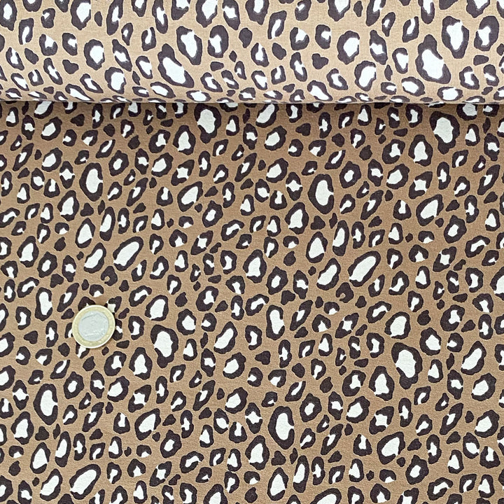Sweat bouclette léopard Camel