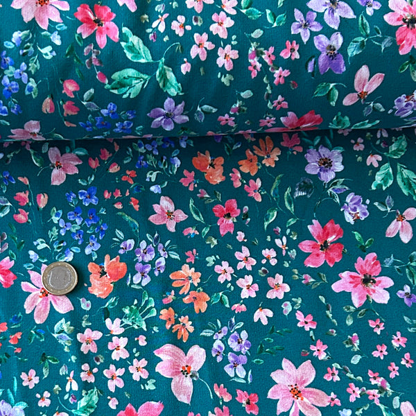 Sweat vert fleur rose lavande