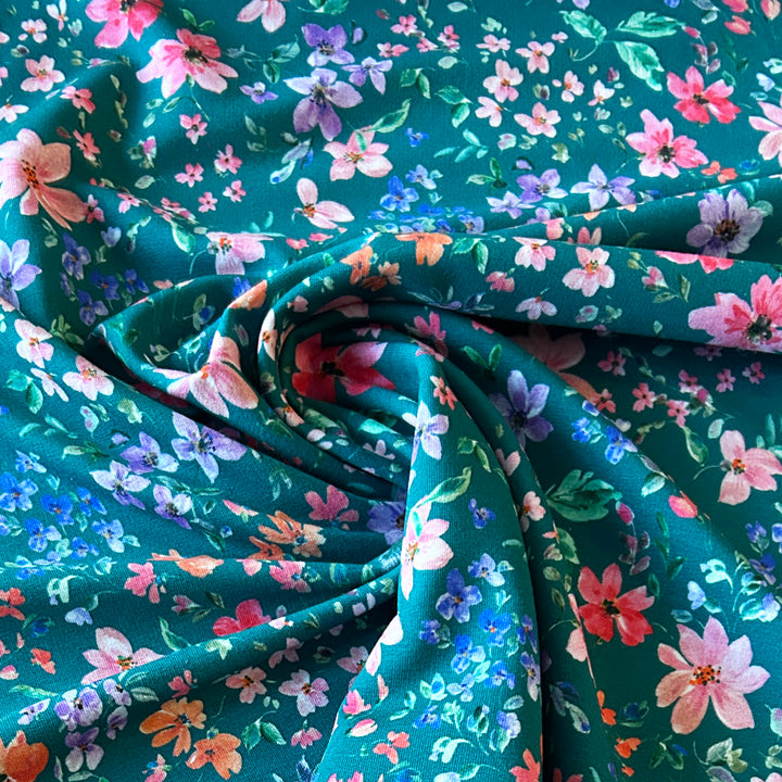 Sweat vert fleur rose lavande