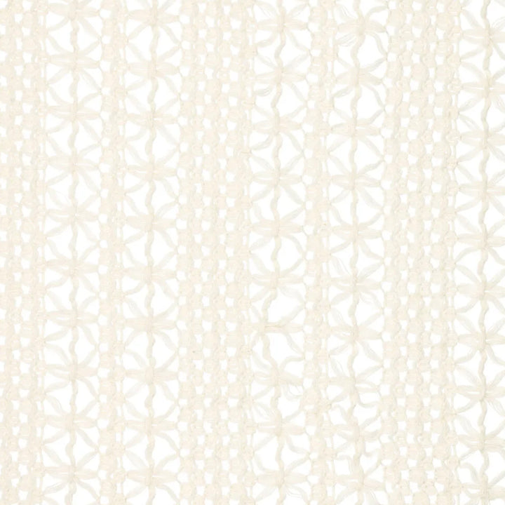 Tissu esprit crochet fleur large écru