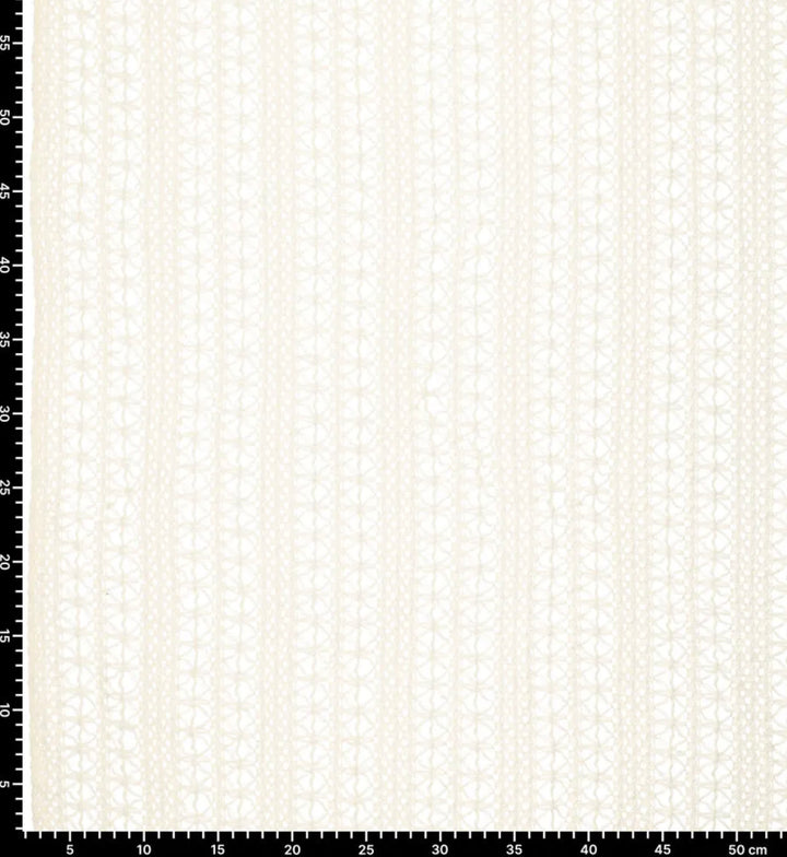 Tissu esprit crochet fleur large écru