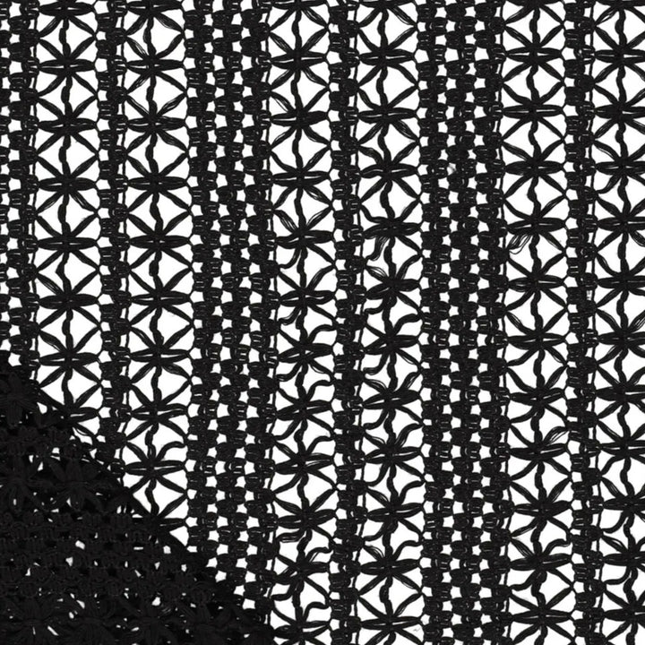 Tissu esprit crochet fleur large noir