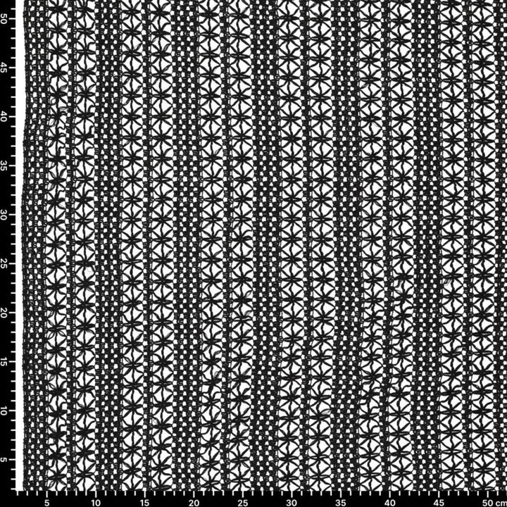 Tissu esprit crochet fleur large noir