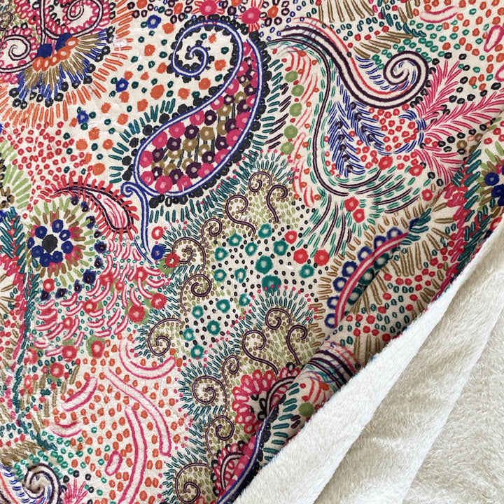 Tissu doudou camel cachemire multicolore