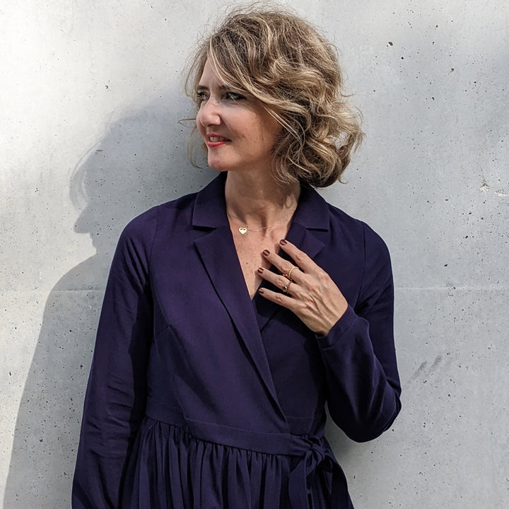 Sergé de viscose lourde bleu marine