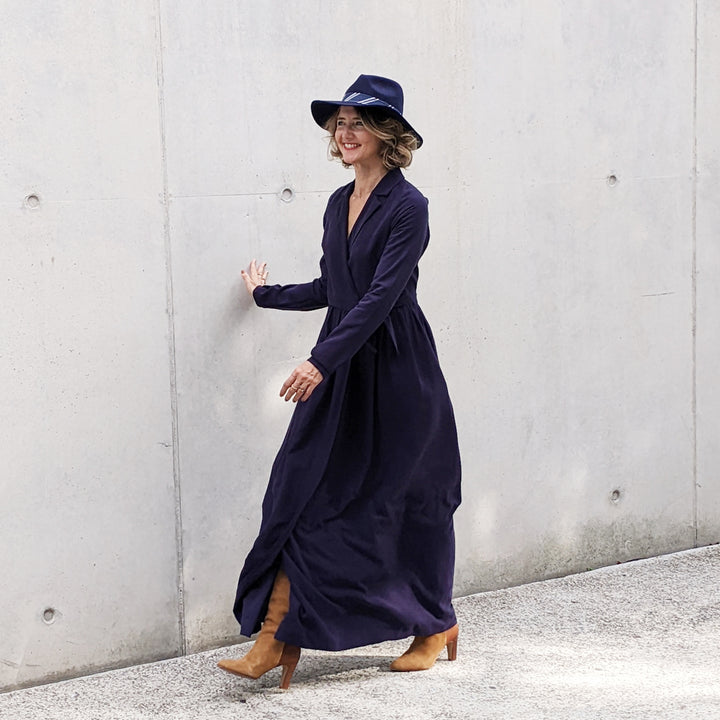 Sergé de viscose lourde bleu marine