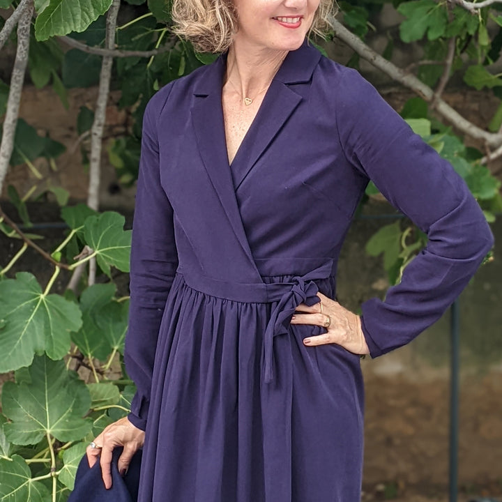 Sergé de viscose lourde bleu marine