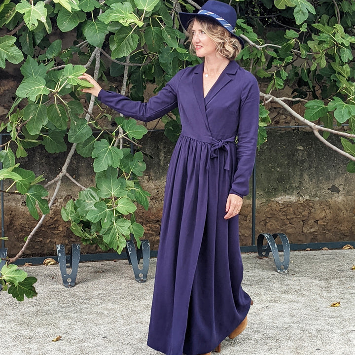 Sergé de viscose lourde bleu marine