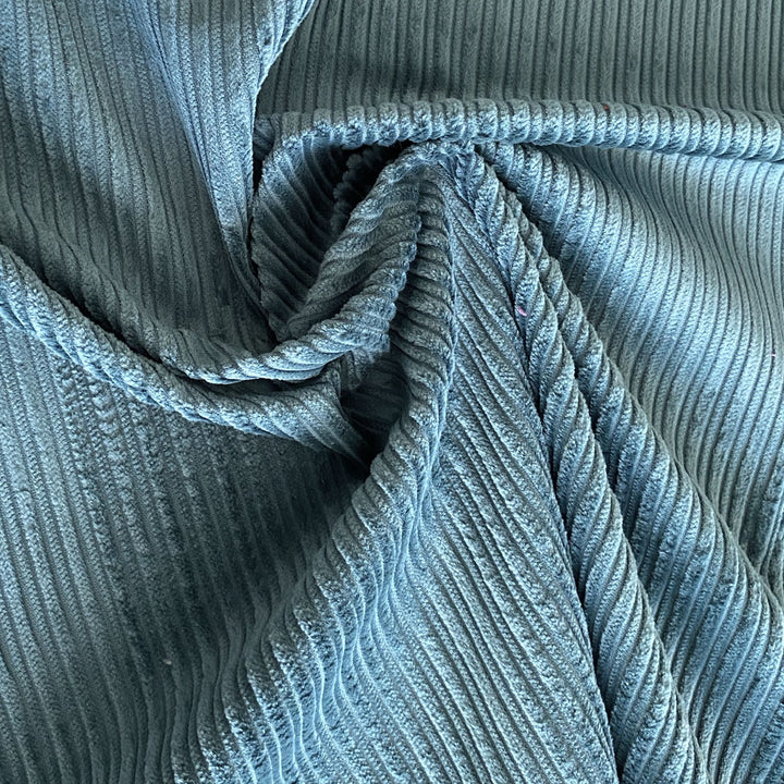 Velours grosse côte irrégulière bleu celadon