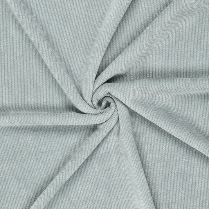 Velours Double face fines côtes et poils Celadon