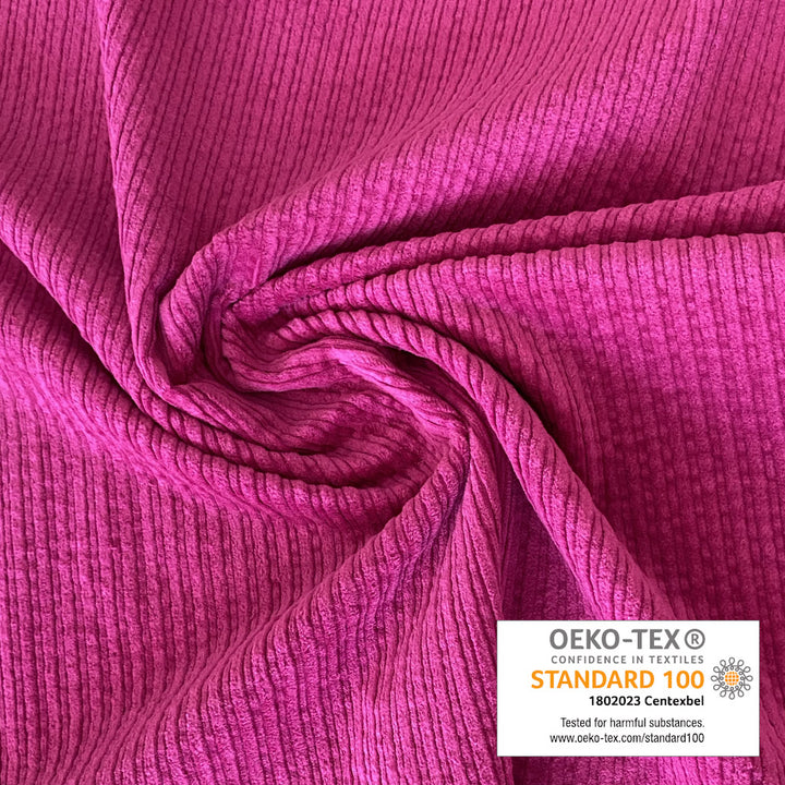 Velours côte irrégulière avec élasthanne fuschia