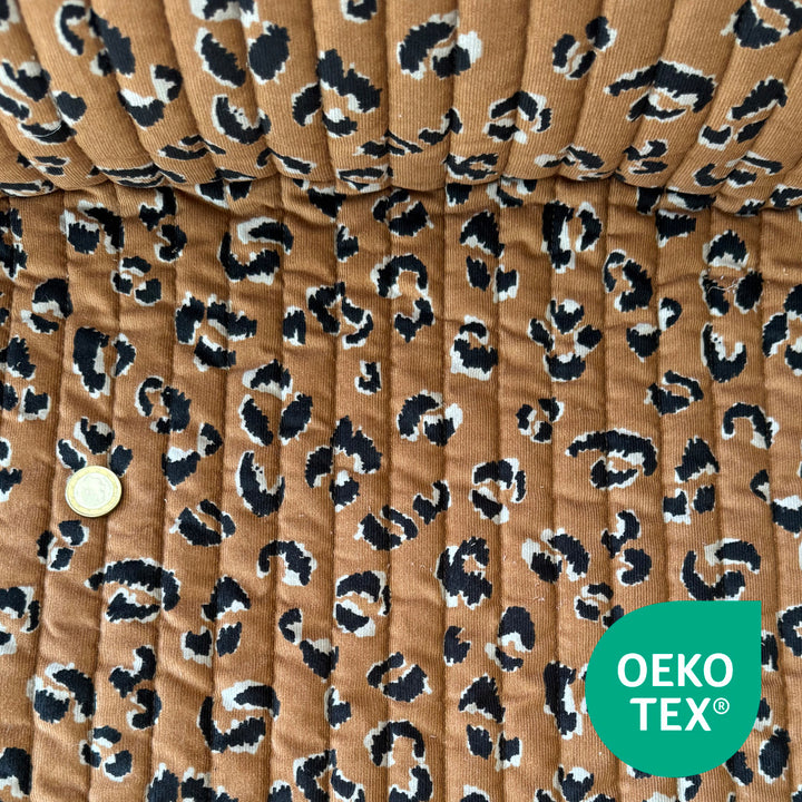 Matelassé velours léopard chataigne non doublé