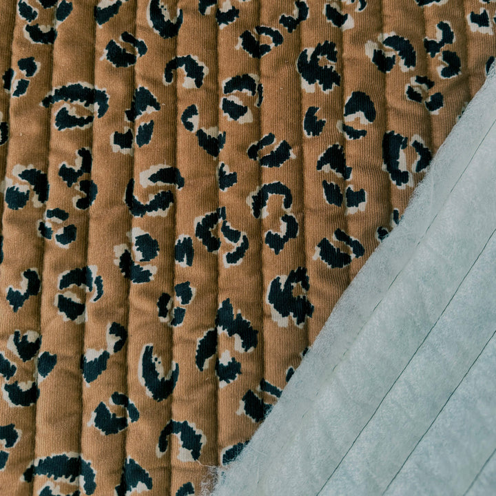 Matelassé velours léopard chataigne non doublé