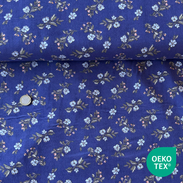 Velours milleraie bleu violine lina