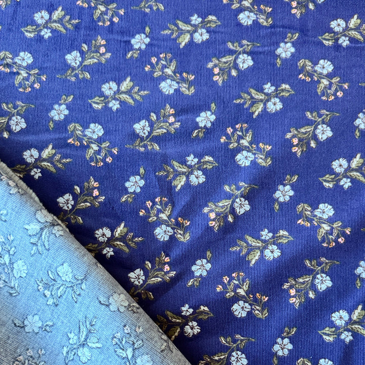 Velours milleraie bleu violine lina