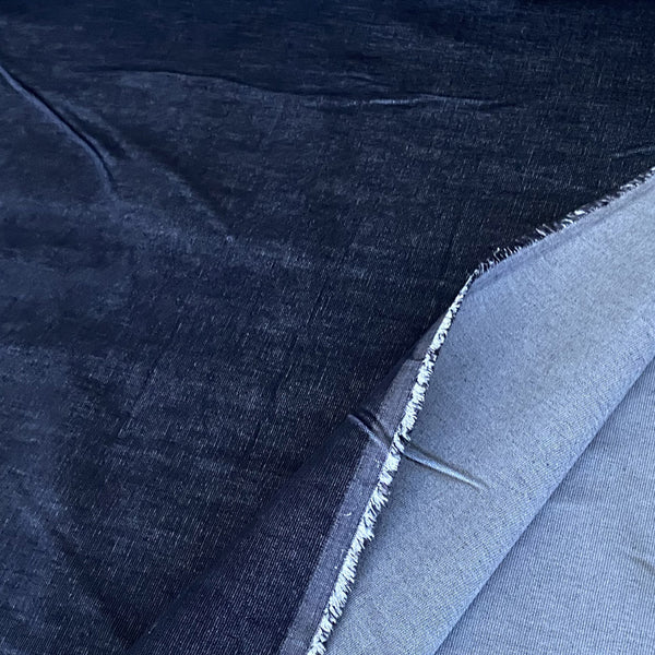 Velours milleraie bleu jean brut